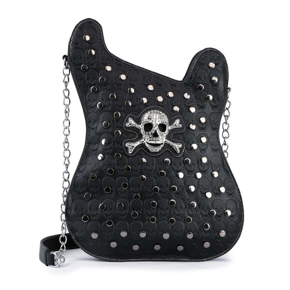 🎸 Guitar-Shaped Skull Handbag – Rockstar Vibes Only 🎸